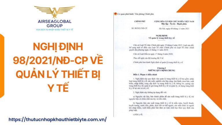 Nghị định 98/2021 - quản lý TBYT Airseaglobal
