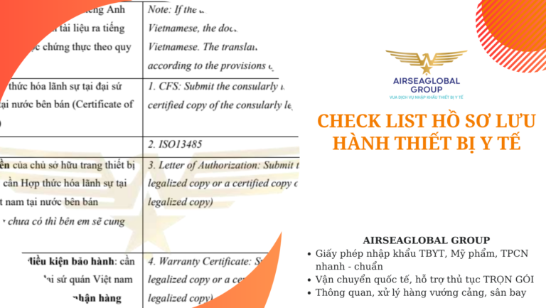 CHECK LIST HỒ SƠ LƯU HÀNH THIẾT BỊ Y TẾ