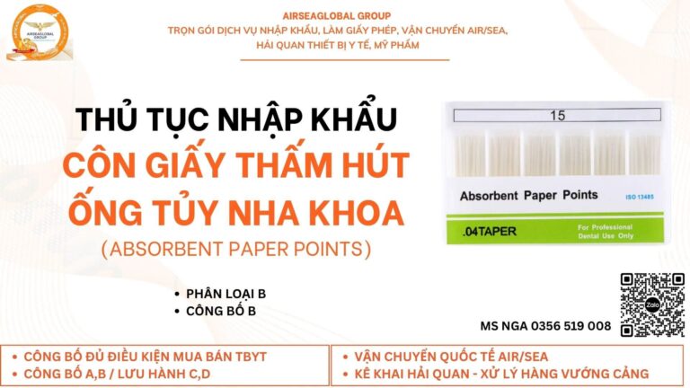 thu tuc nhap khau Absorbent Paper Points