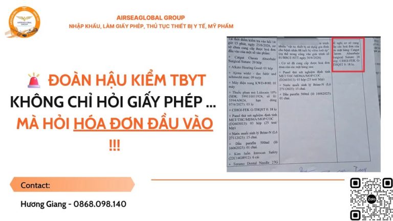 hậu kiểm TBYT cần cung cấp hóa đơn