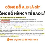 Cong bo TBYT loai A, B la gi? Tim hieu ho so, thu tuc cong bo tieu chuan ap dung, quy trinh va thoi gian cong bo TBYT loai A, B tai Viet Nam.