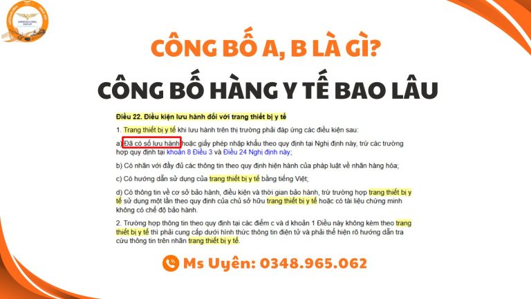 Cong bo TBYT loai A, B la gi? Tim hieu ho so, thu tuc cong bo tieu chuan ap dung, quy trinh va thoi gian cong bo TBYT loai A, B tai Viet Nam.